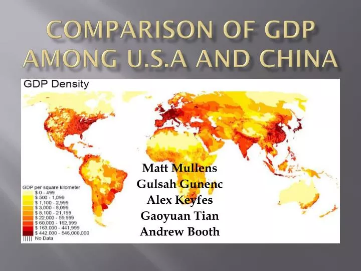 comparison of gdp among u s a and china