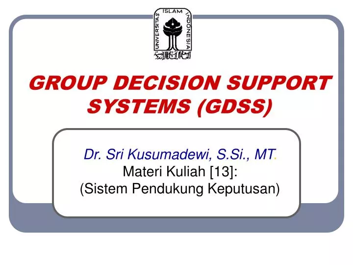 group decision support systems gdss