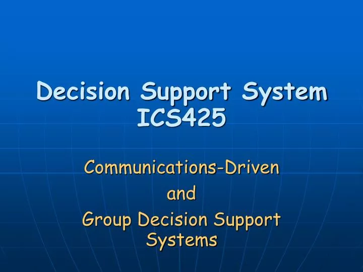 decision support system ics425
