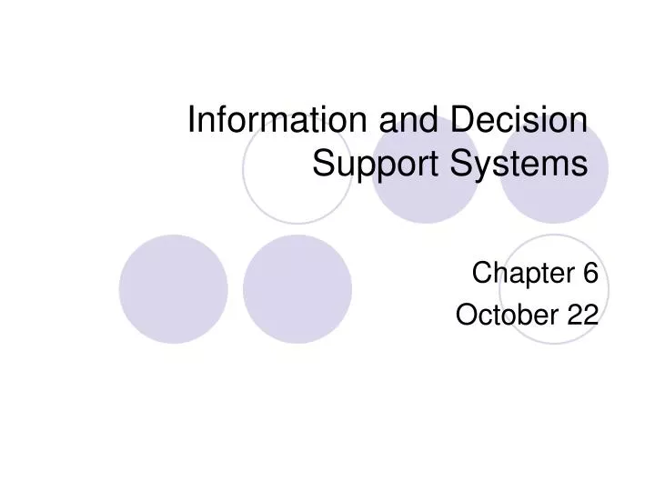 information and decision support systems