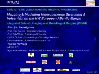 NERC/DTI LINK OCEAN MARGINS THEMATIC PROGRAMME