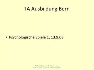 ta ausbildung bern