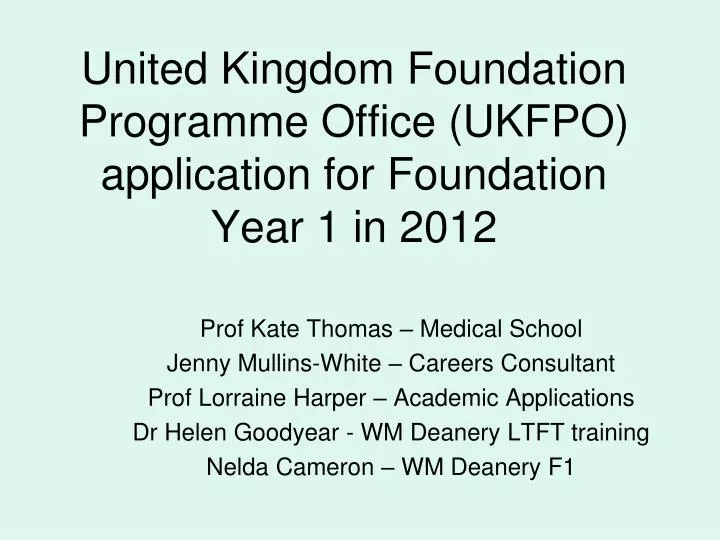 united kingdom foundation programme office ukfpo application for foundation year 1 in 2012