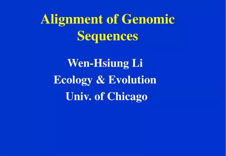 alignment of genomic sequences