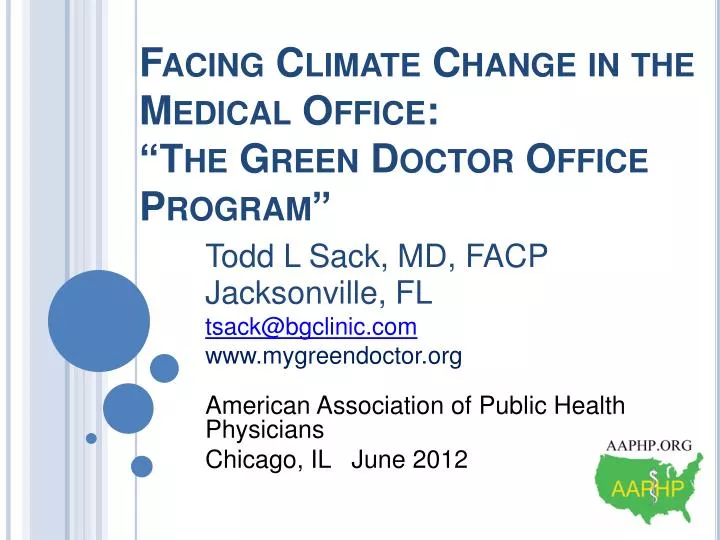 facing climate change in the medical office the green doctor office program