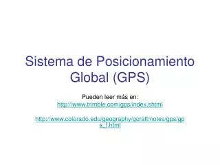 sistema de posicionamiento global gps