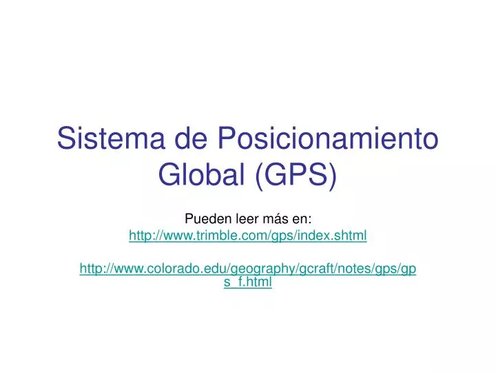 sistema de posicionamiento global gps