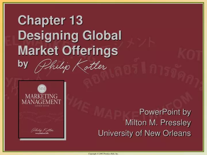 chapter 13 designing global market offerings by