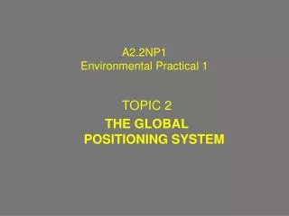 A2.2NP1 Environmental Practical 1