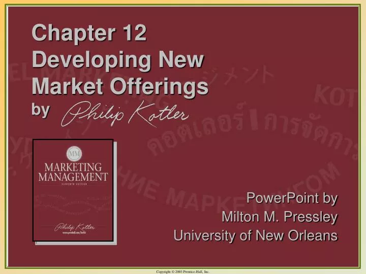 chapter 12 developing new market offerings by