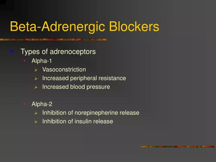 beta adrenergic blockers