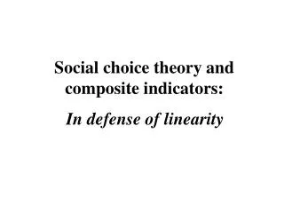 Social choice theory and composite indicators: