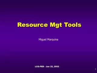 Resource Mgt Tools