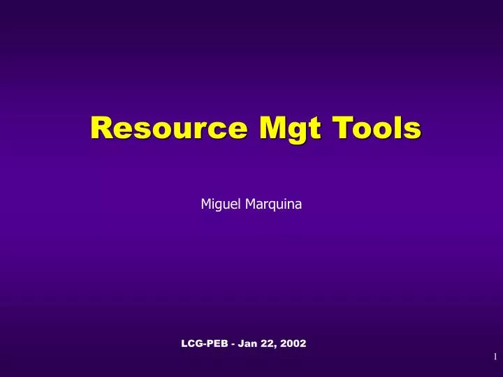 resource mgt tools