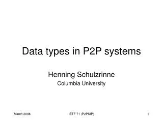 Data types in P2P systems