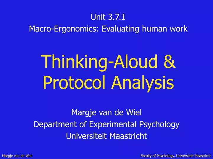 thinking aloud protocol analysis