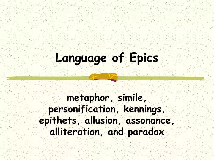 language of epics