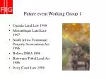 Future event Working Group 1 - slide 1