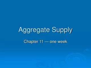 Aggregate Supply