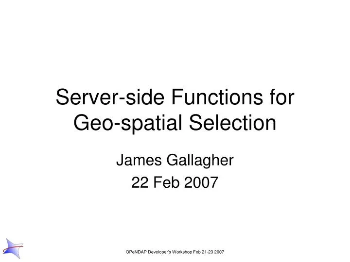 server side functions for geo spatial selection