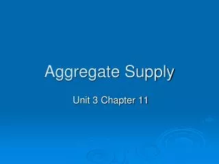 Aggregate Supply