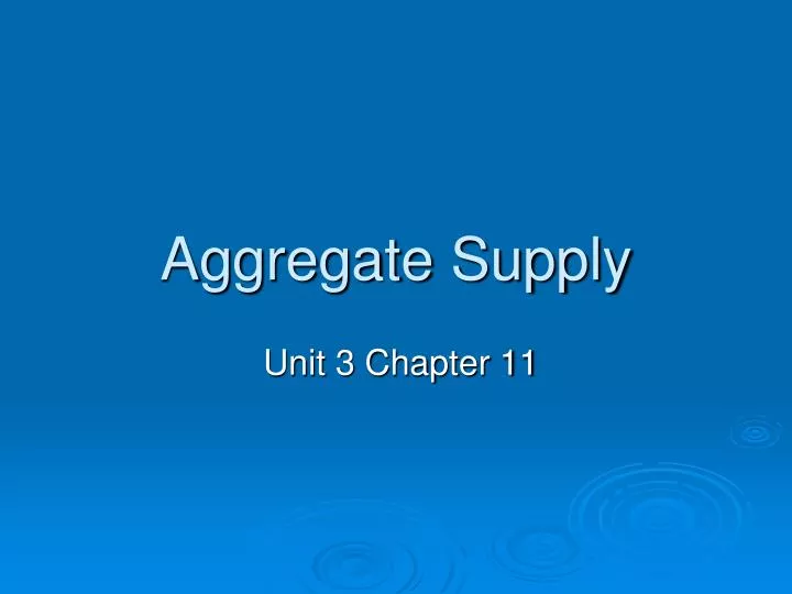 aggregate supply