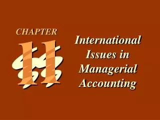 International Issues in Managerial Accounting