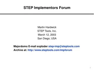 STEP Implementors Forum