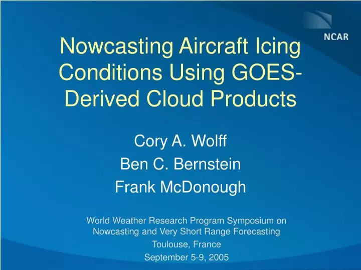 nowcasting aircraft icing conditions using goes derived cloud products