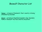 Beowulf Character List - slide 1