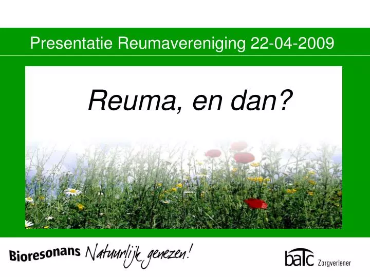 presentatie reumavereniging 22 04 2009