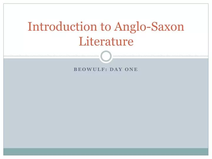 introduction to anglo saxon literature