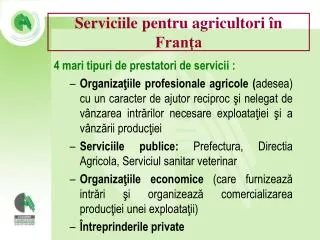 serviciile pentru agricultori n fran a