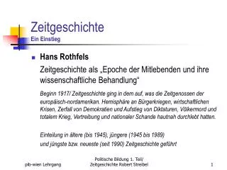 zeitgeschichte ein einstieg