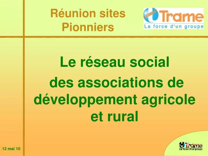 le r seau social des associations de d veloppement agricole et rural