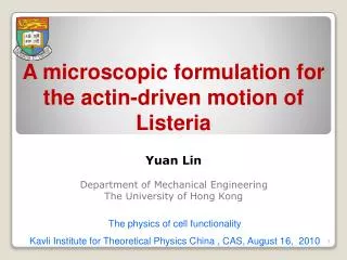 A microscopic formulation for the actin-driven motion of Listeria