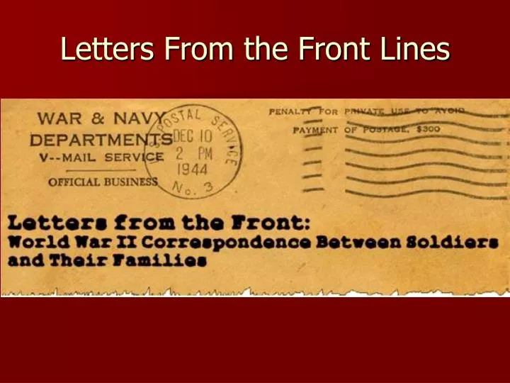 letters from the front lines