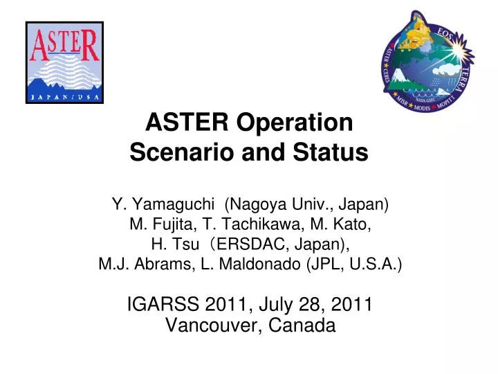 aster operation scenario and status