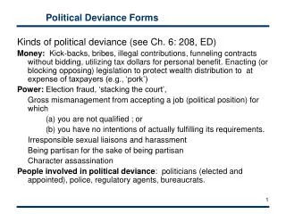 Political Deviance Forms