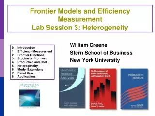 Frontier Models and Efficiency Measurement Lab Session 3: Heterogeneity