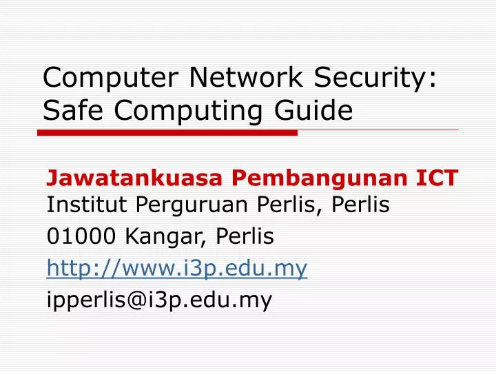 computer network security safe computing guide
