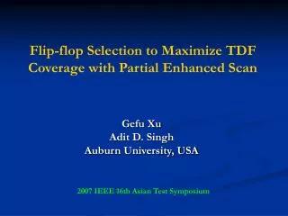 Flip-flop Selection to Maximize TDF Coverage with Partial Enhanced Scan