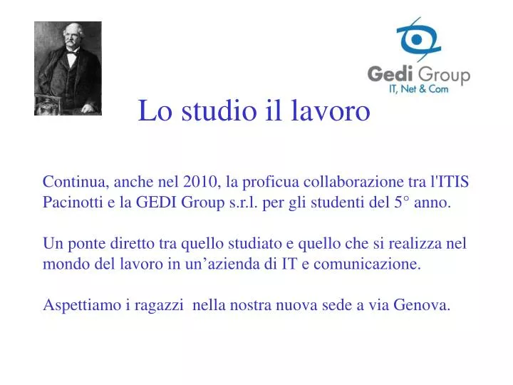 lo studio il lavoro