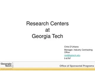 Research Centers at Georgia Tech