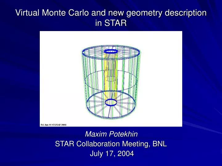 virtual monte carlo and new geometry description in star