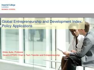 Global Entrepreneurship and Development Index: Policy Applications