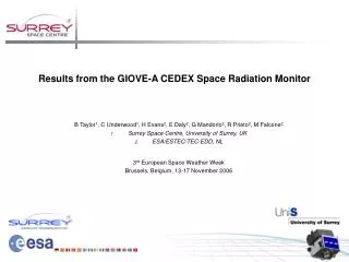 Results from the GIOVE-A CEDEX Space Radiation Monitor