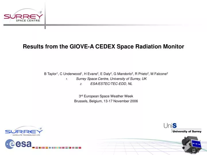 results from the giove a cedex space radiation monitor
