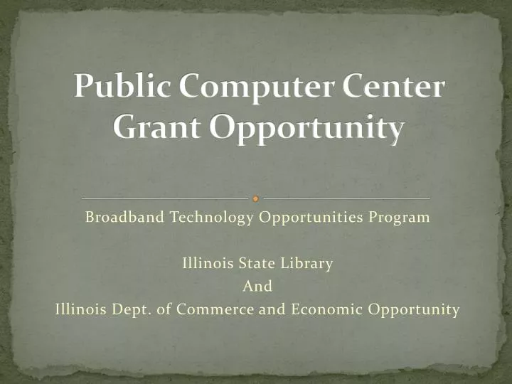 public computer center grant opportunity
