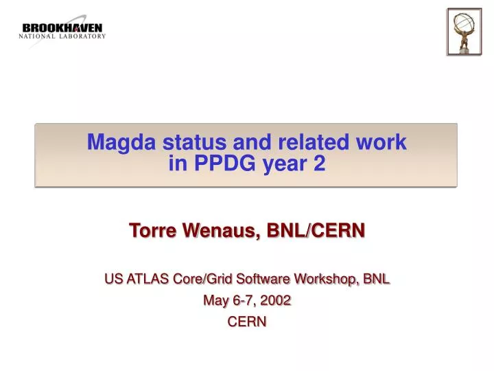 magda status and related work in ppdg year 2